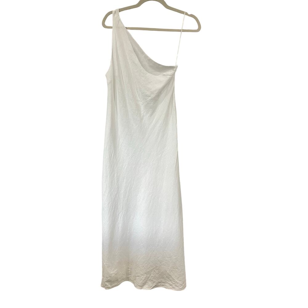 Zara White One Shoulder Maxi Dress